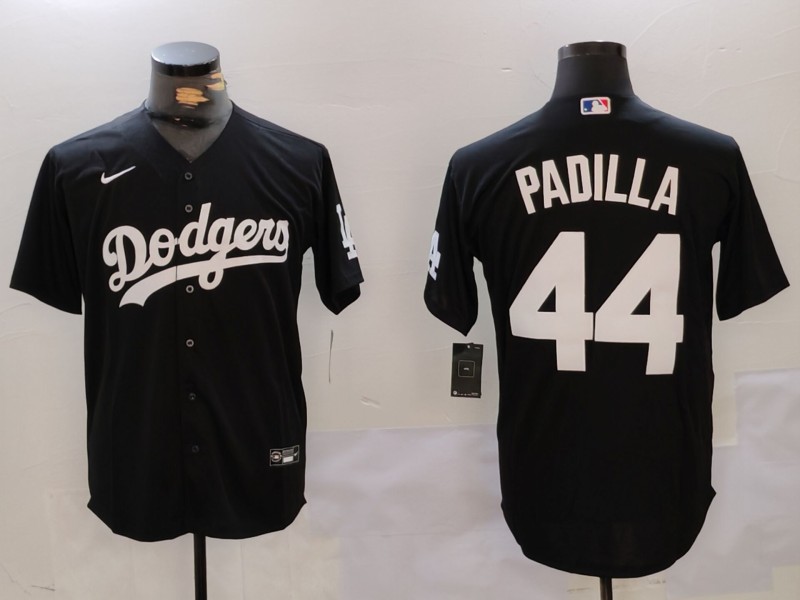 Men's Los Angeles Dodgers Vicente Padilla #44 Black Jersey
